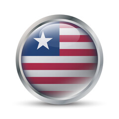 Liberia Flag 3D Badge Illustration