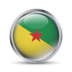 French Guiana Flag 3D Badge Illustration