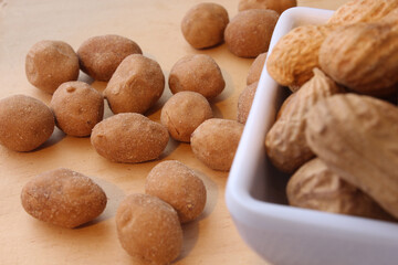 Salty and delicious peanut snack.