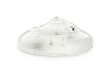 Sample of clear cosmetic gel on white background