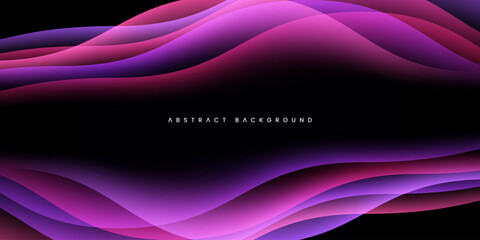 Dynamic Purple and Pink Waves on Black Background