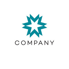 Star aero direction links communication collaboration logo design vector