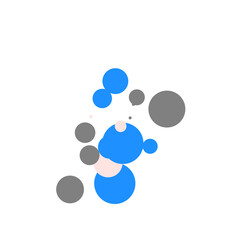 An abstract transparent bubble shape neon circles pattern design element.