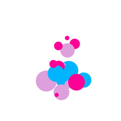 An abstract transparent bubble shape neon circles pattern design element.