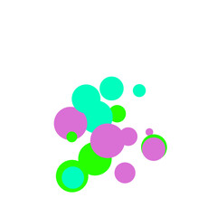 An abstract transparent bubble shape neon circles pattern design element.