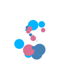 An abstract transparent bubble shape neon circles pattern design element.