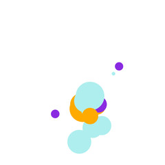 An abstract transparent bubble shape neon circles pattern design element.