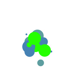 An abstract transparent bubble shape neon circles pattern design element.