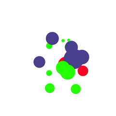 An abstract transparent bubble shape neon circles pattern design element.