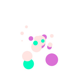 An abstract transparent bubble shape neon circles pattern design element.