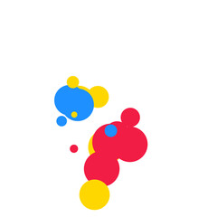An abstract transparent bubble shape neon circles pattern design element.