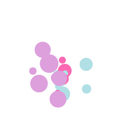 An abstract transparent bubble shape neon circles pattern design element.