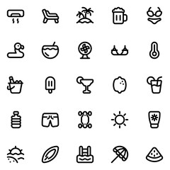Summer Line Icon Sheet