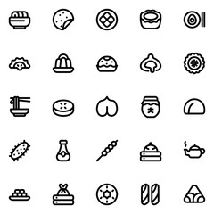 Chinese Food Line Icon Sheet