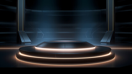 Modern round product advertising podium, booth, stage, product background, promotional event background