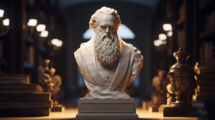 monument to Charles Darwin. Generative AI - obrazy, fototapety, plakaty
