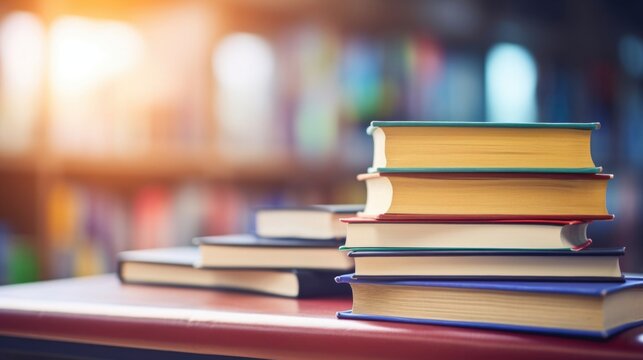 Closeup of a stack of textbooks on a desk, highlighting the heavy workload of virtual classes.