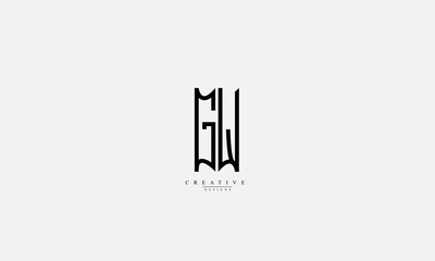 Alphabet letters Initials Monogram logo GW WG G W
