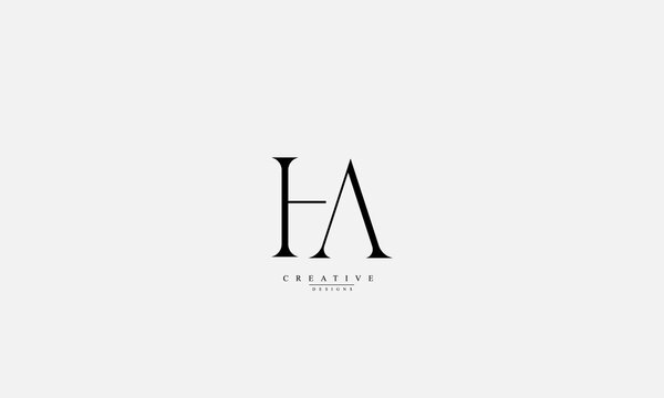 Alphabet letters Initials Monogram logo HA AH H A