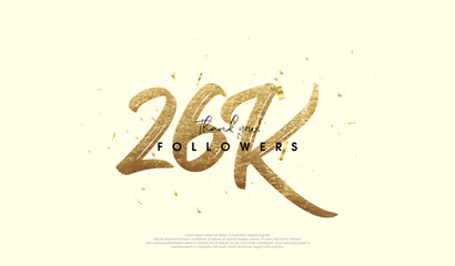 26k celebrations for followers, with fancy gold glitter figures.