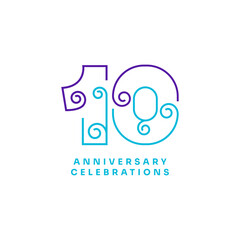 10 years anniversary celebrations logo concept.