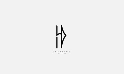 Alphabet letters Initials Monogram logo HD DH H D 