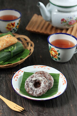 Jalabria or Jalabiya, Donut Ring Shape Snack made from Sticky Rice Flour Coated with Sugar Powder.