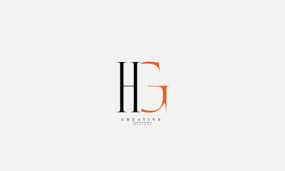 Alphabet letters Initials Monogram logo HG GH H G