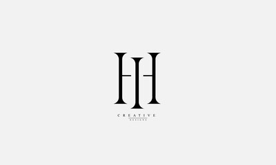 Alphabet letters Initials Monogram logo HI H I
