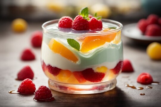 yogurt with berries (Yogurt Jelly)