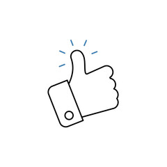 thumbs up concept line icon. Simple element illustration. thumbs up concept outline symbol design.