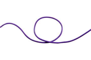 purple wire cable of usb and adapter isolated on white background.Selection focus.
