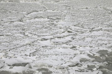 Lake surface ice during winter season