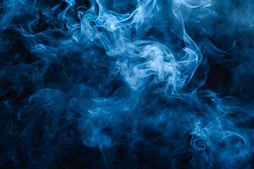 Abstract blue smoke on a dark background. Texture