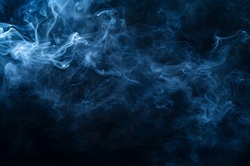 Fototapeta na wymiar Abstract blue smoke on a dark background. Texture