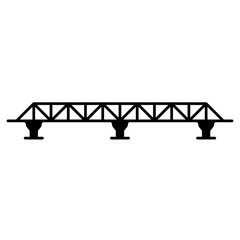Truss bridge silhouette vector. City bridge silhouette can be used as icon, symbol or sign. Truss bridge icon vector for design of architecture, highway or city - obrazy, fototapety, plakaty