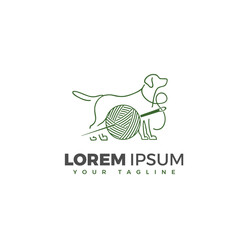 Dog, Knitting Logo Vector, can be used for knitting company logos, sewing.