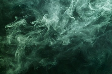 Fototapeta na wymiar Abstract Green smoke on a dark background. Texture