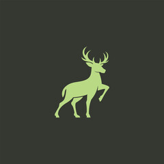Stand deer logo design. Vector illustration of detailed camera shape. modern logo design vector icon template