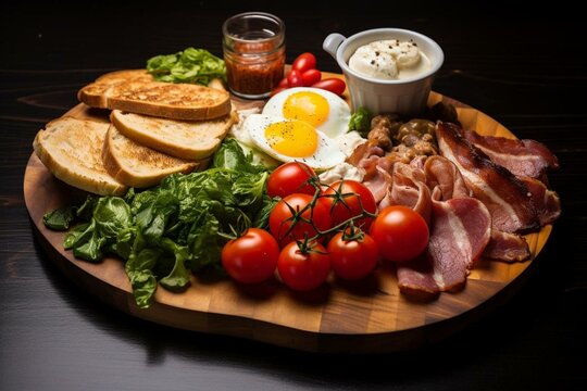 Breakfast platter. Generative AI