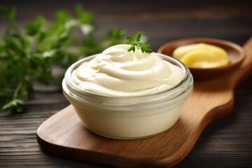 Obraz na płótnie Canvas Yummy mayonnaise on the table