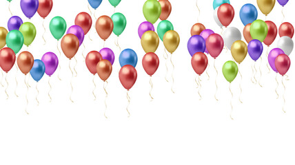 Creative abstract holiday celebration concept: 3D vector illustration of color shiny transparent rubber inflatable air balloons or balls isolated on white background