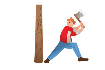 Lumberjack Professional Worker Illustration 