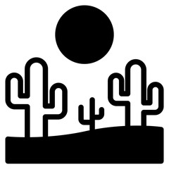 cactus in desert landscape