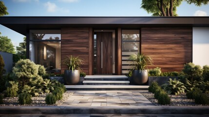 Obraz premium front door of a modern roadside house