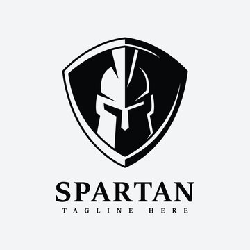 spartan silhouette character template logo illustration