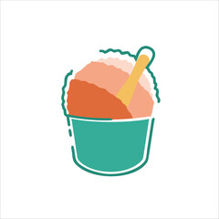 vector illustration of shaved ice, can be used for shop walls, displays