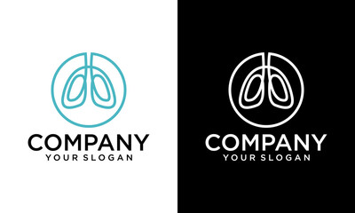 Creative circle Lungs care logo designs nature lungs logo concept vector lungs health logo template Premium Vector - obrazy, fototapety, plakaty