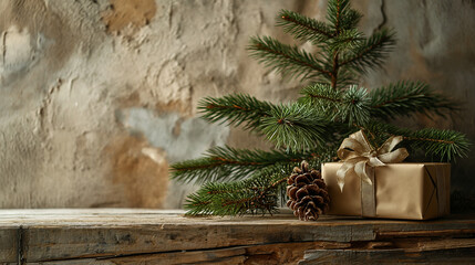 minimal rustic Christmas background 