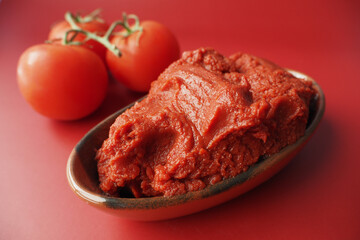 Tomato paste with ripe tomatoes.